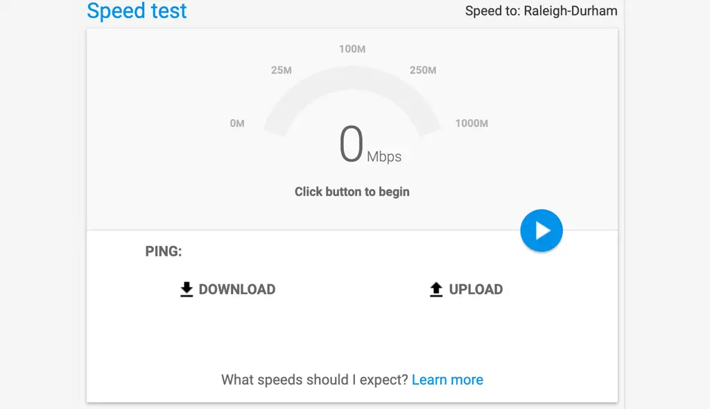 google fiber speedtest ids raleigh