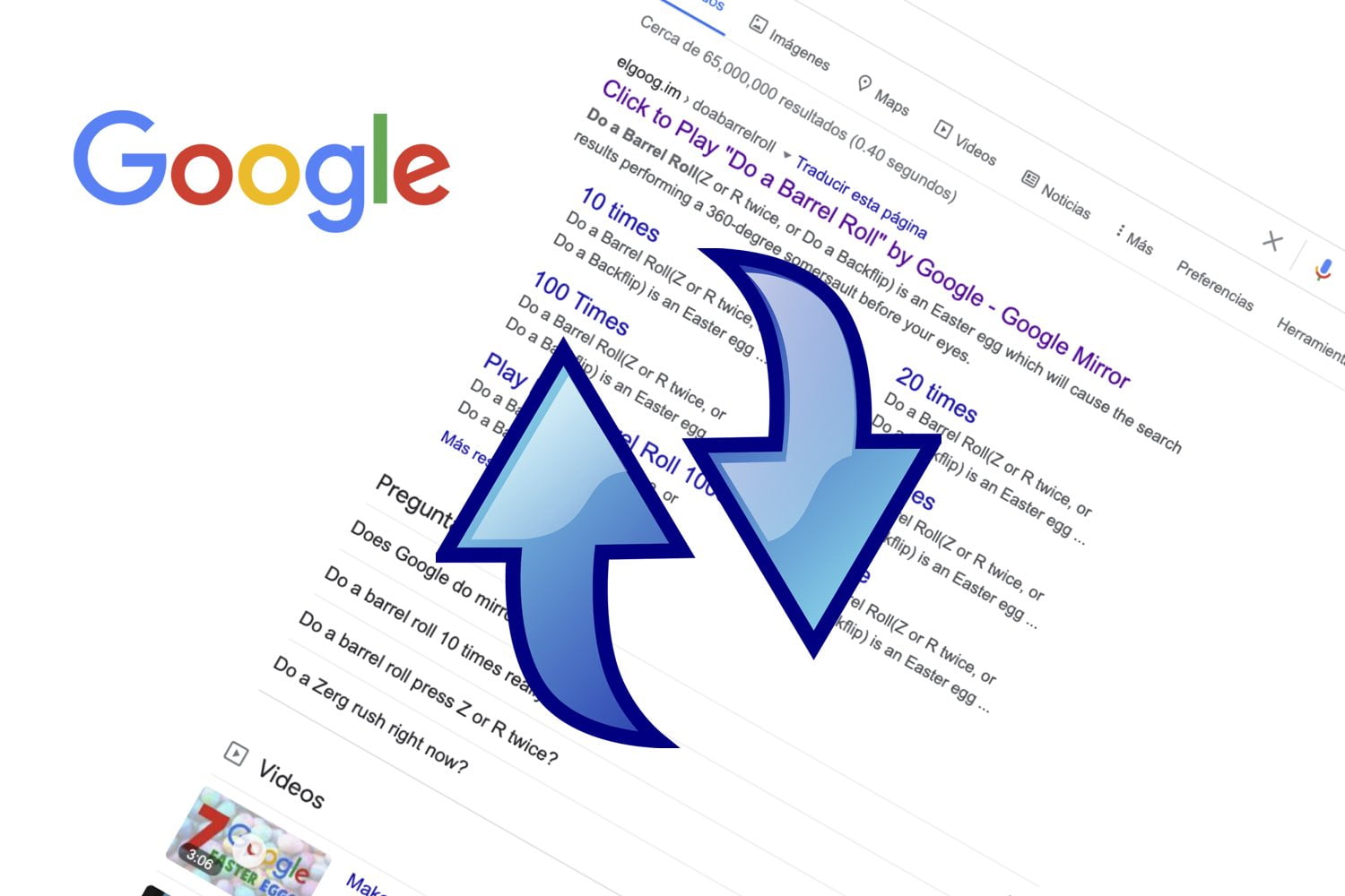 Do A Barrel Roll - Funny Google Tricks #2 - Google Easter Egg